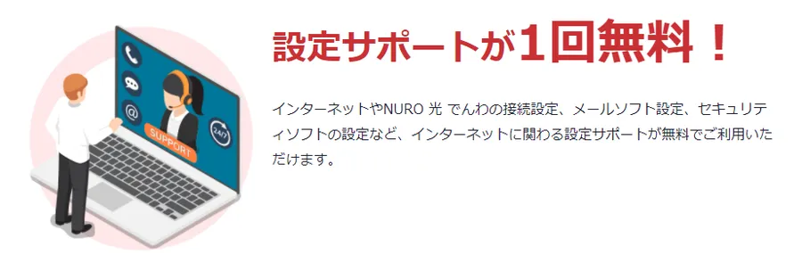 NURO光の設定サポート無料