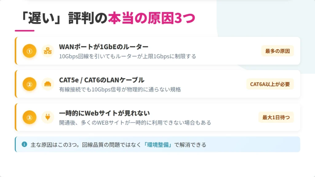 ビッグローブ光10ギガが遅いと言われる本当の原因3つのポイントまとめ